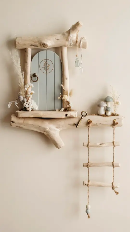 Cottage Style Fairy Door | Handmade Nature Inspired Decor | Sustainable Whimsical Art