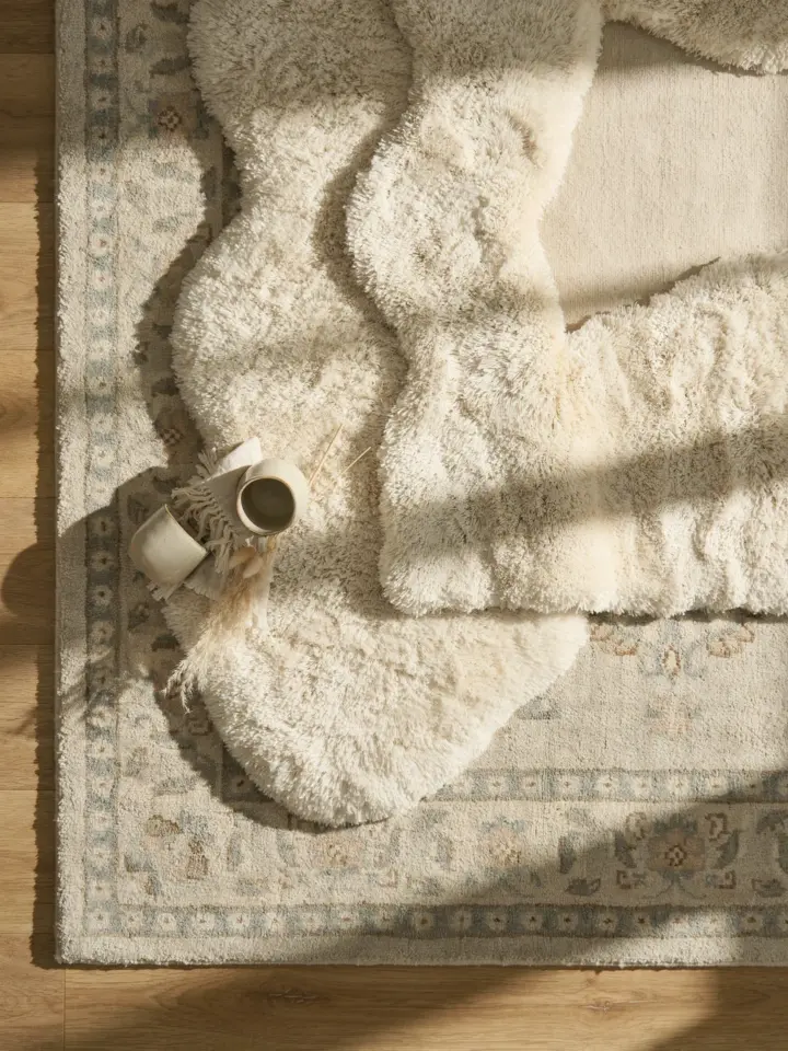 English Cottage Rug Sample | Laurel Cream 18x18 by Rifle Paper Co.