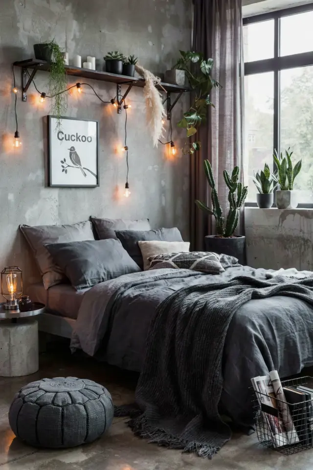 Linen Bedding & a Chunky Knit Throw Make This Boho Bedroom So Cozy π§Ά
