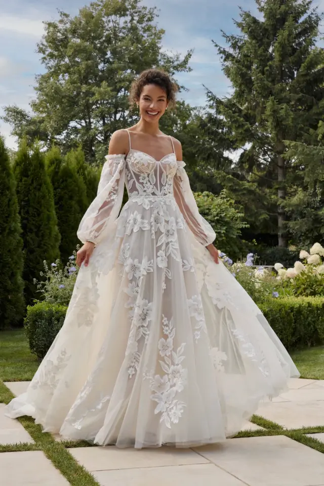 Cottagecore Morilee Primrose Wedding Dress for a Dreamy Garden Ceremony