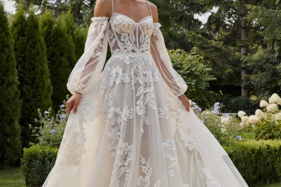 Cottagecore Morilee Primrose Wedding Dress for a Dreamy Garden Ceremony